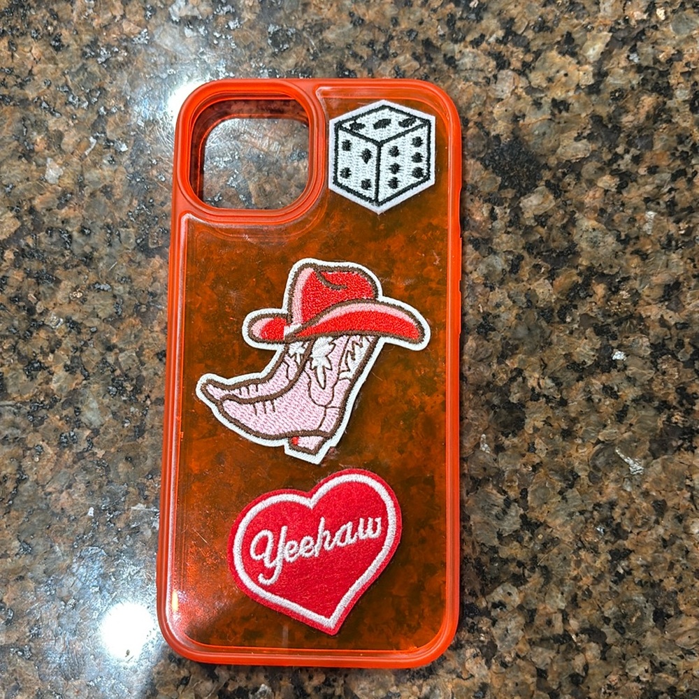 iphone 15 cleat orange phone case